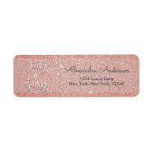 60 en Sassy Verjaardag Roos Goud Blush Roze Glitte Etiket (Voorkant)