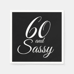 60 en Sassy zwart-wit verjaardagsfeestje Servet