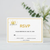 60- en SENSATIONAL 60th Birthday RSVP-kaart RSVP Kaartje (Staand voorkant)