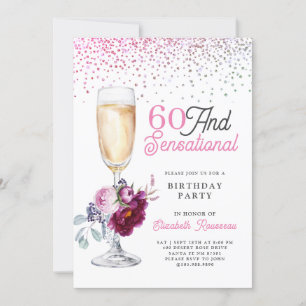 60 en sensationeel verjaardagsfeest kaart