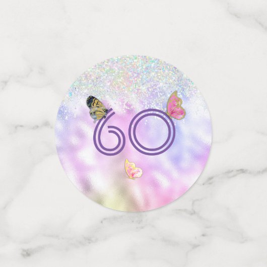 60 en spectaculaire glitter Birthday Confetti (Kleine voorkant)