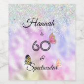 60 en spectaculaire leutervlinders van de galg wijn etiket (Enkel label)