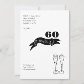 60 en sprankelende hand getekend zwart en wit kaart (Voorkant)
