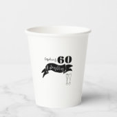 60 en sprankelende hand getekend zwart en wit papieren bekers (Voorkant)