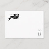 60 en sprankelende hand getekend zwart en wit plaatskaartje (Voorkant)