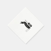 60 en sprankelende hand getekend zwart en wit servet (Hoek)