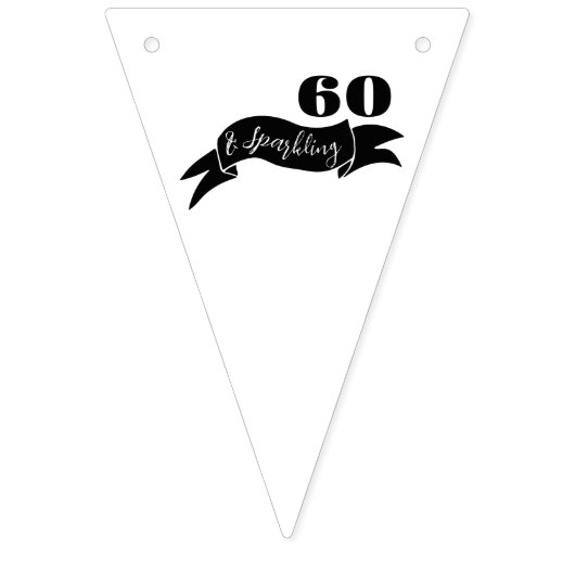 60 en sprankelende hand getekend zwart en wit vlaggetjes (Tweede vlag)