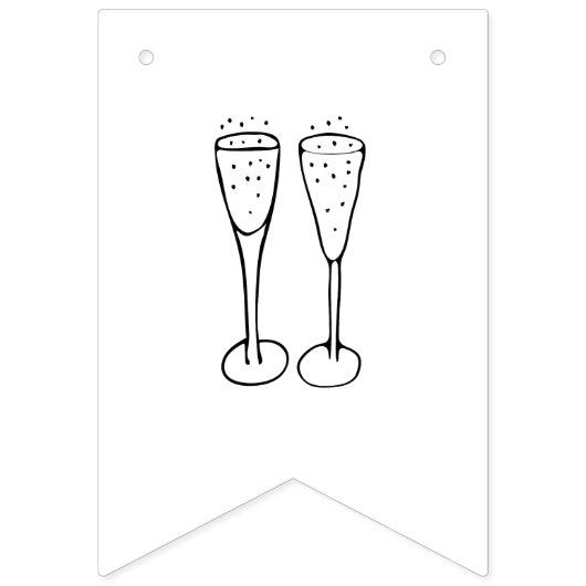 60 en sprankelende hand getekend zwart en wit vlaggetjes (Derde vlag)