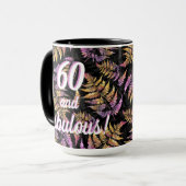 60 en verbluffend! Helderheid op zwarte Mok (Voorkant links)