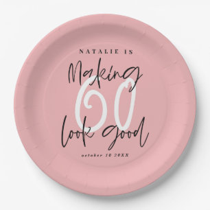 60 er goed uit zien, kleurrijk zestigste verjaarda papieren bordje