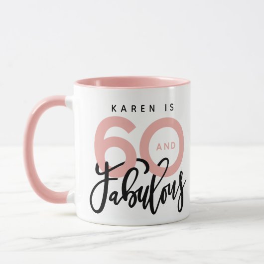 60 et fabuleuse mug d'anniversaire (Gauche)