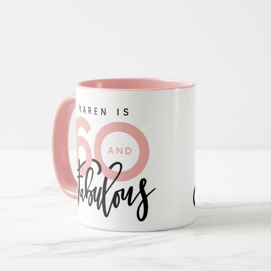 60 et fabuleuse mug d'anniversaire (Devant gauche)