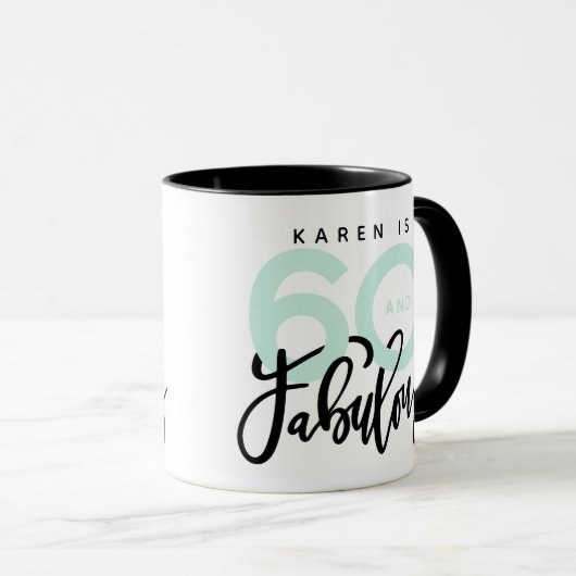 60 et fabuleuse mug d'anniversaire (Devant droit)