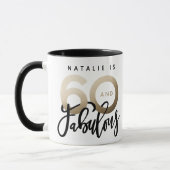 60 et fabuleuse tasse d'anniversaire en or métalli (Gauche)