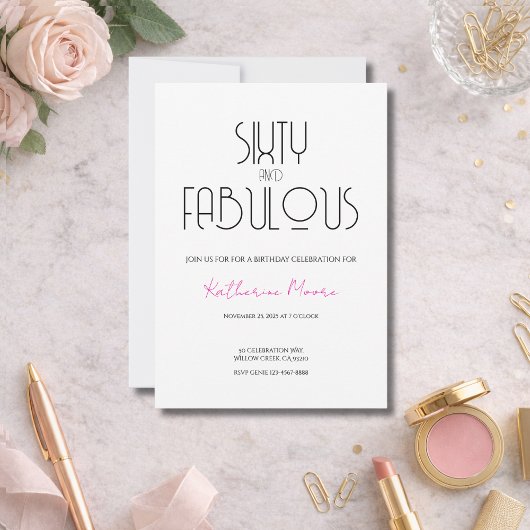 60 et Fabuleux | Invitation pour une fête d'annive
