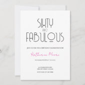60 et Fabuleux | Invitation pour une fête d'annive (Devant)