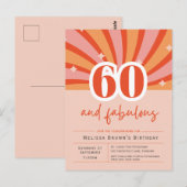 60 et fabuleux Invitation rétro pour 60e anniversa (Devant / Derrière)