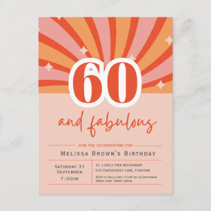 60 et fabuleux Invitation rétro pour 60e anniversa