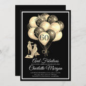 60 Et Fabuleux Noir Blanc Haut Talons Invitation (Devant / Derrière)