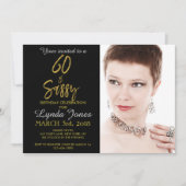 60 et Sassy Gold Foil Anniversaire Invitation (Devant)