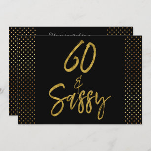 60 et Sassy Gold Foil Anniversaire Invitation
