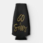 60 et Sassy Gold Foil Glacière bouteille d'anniver (Devant)