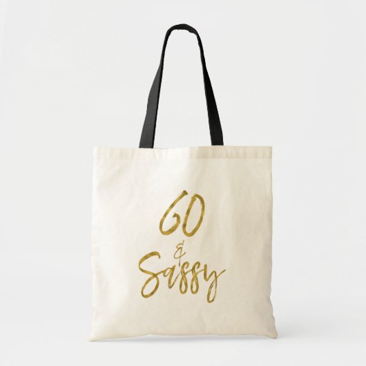 60 et Sassy Gold Foil Sac fourre-tout d'anniversai (Devant)