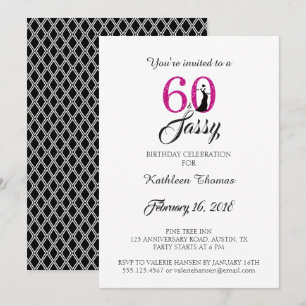 60 et Sassy Invitation de fête du 60e anniversai