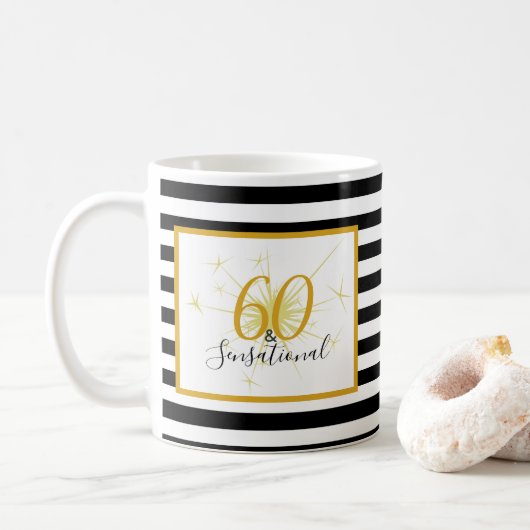 60 et soixantième tasse SENSATIONNELLE de cadeau (Avec donut)