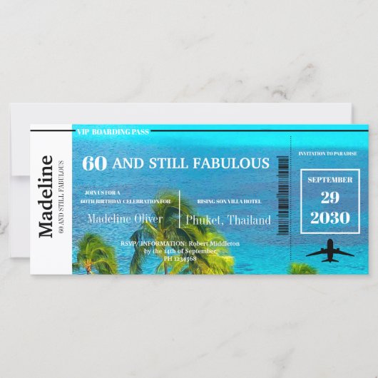 60 et toujours fabuleux Invitation d'anniversaire (Devant)