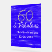 60 & fabuleux anniversaire bleu argent ajouter nom (Angle)