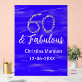 60 & fabuleux anniversaire bleu argent ajouter nom (Mariage)
