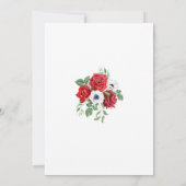 60 Fabuleux Red Floral Invitation fête d'anniversa (Dos)