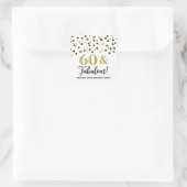 60 & Fabulous Birthday Black Gold Confetti Vierkante Sticker (Tas)