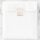 60 & Fabulous Birthday Gold Pink Confetti Ronde Sticker (Tas)