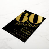 60 & Fabulous Bold Gold 60th Birthday Invitation (Rotation)
