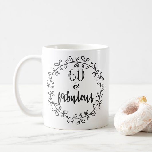 60 & Fabulous - Fun 60th Birthday Mug (Avec donut)