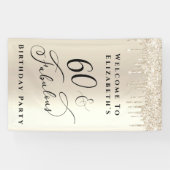 60 Fabulous Glitter Champagne Gold Birthday Spandoek (Horizontaal)