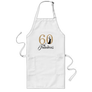 60 Fabulous Gouden Glitter 60e Verjaardag Feestcad Lang Schort