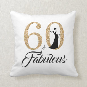 60 Fabulous Gouden Glitter 60e Verjaardagsfeest Kussen