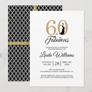 60 Fabulous Gouden Glitter 60ste Verjaardagsfeestj Kaart