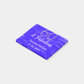 60 & Fabulous Verjaardag Blauw Zilver Naam toevoeg Post-it® Notes (Schuin)