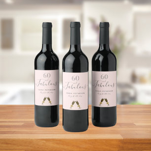60 fantastische verjaardagsfeest roos goudbruin ro wijn etiket