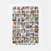60 Foto Collage Raster - Aangepaste Tekst - Wit Fleece Deken (Voorkant)
