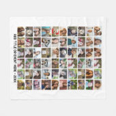 60 Foto Collage Raster - Aangepaste Tekst - Wit Fleece Deken (Voorkant (Horizontaal))