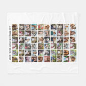 60 Foto Collage Raster - Aangepaste Tekst - Wit Fleece Deken (Voorkant (Horizontaal))