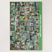 60 Foto Collage Raster - Script Tekst - groen Legpuzzel (Verticaal)