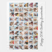 60 Foto Collage Voeg elke naam en leeftijd toe Fleece Deken (Voorkant)