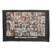 60 Fotocollage Raster - Script Text - zwart Kussensloop (Voorkant)