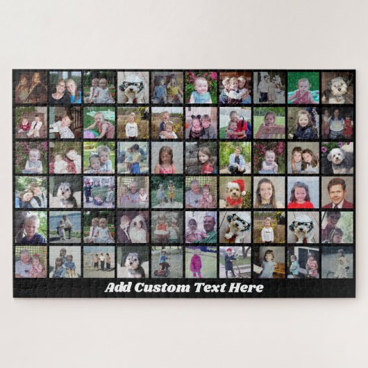 60 Fotocollage Raster - Script Text - zwart Legpuzzel (Horizontaal)